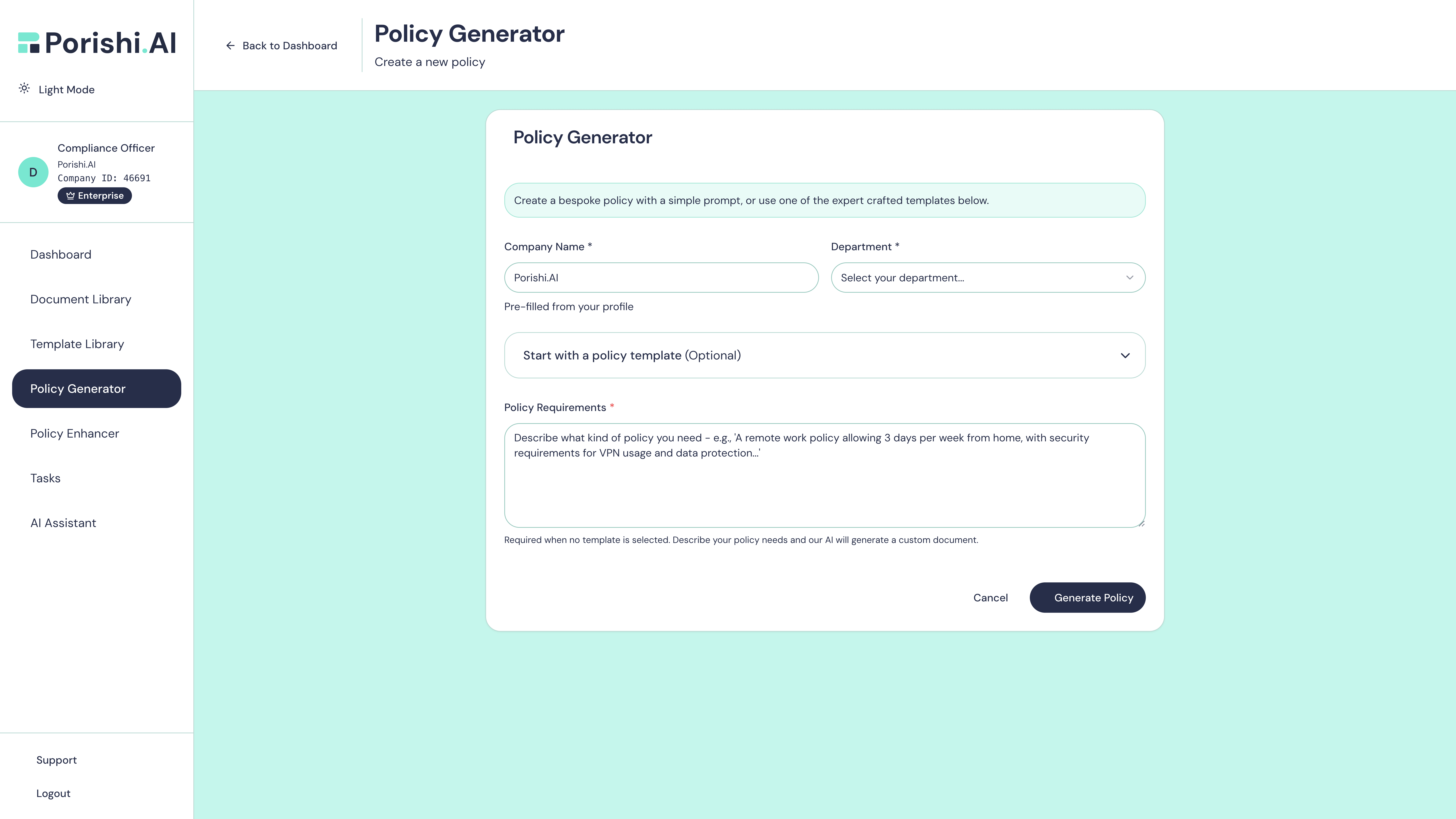 RAG-Driven Policy Generator